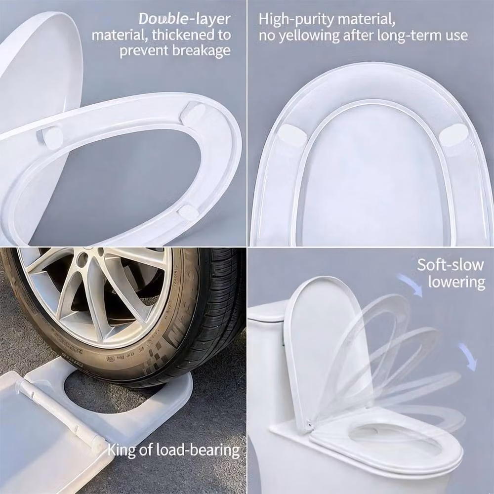 PAWNORA D-Shaped Toilet Seat in White – 3