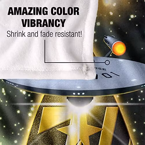 Trevco Star Trek 50th Anniversary Super Soft Fleece Throw Blanket, White, W/D/H: 152 x 127 cm – 7