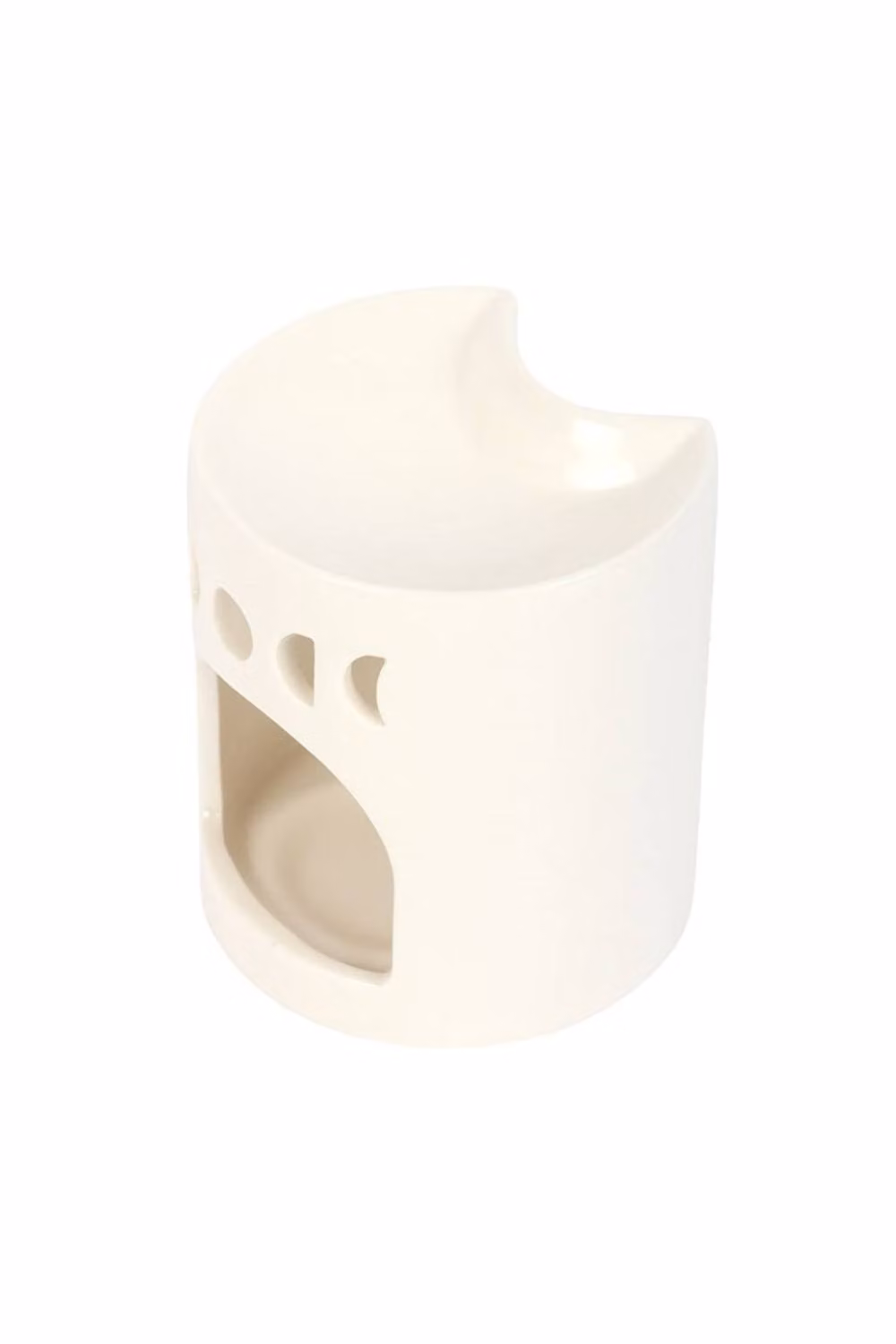KDMD White Ceramic Crescent Moon Oil Burner and Tealight Fragrance Diffuser – 2