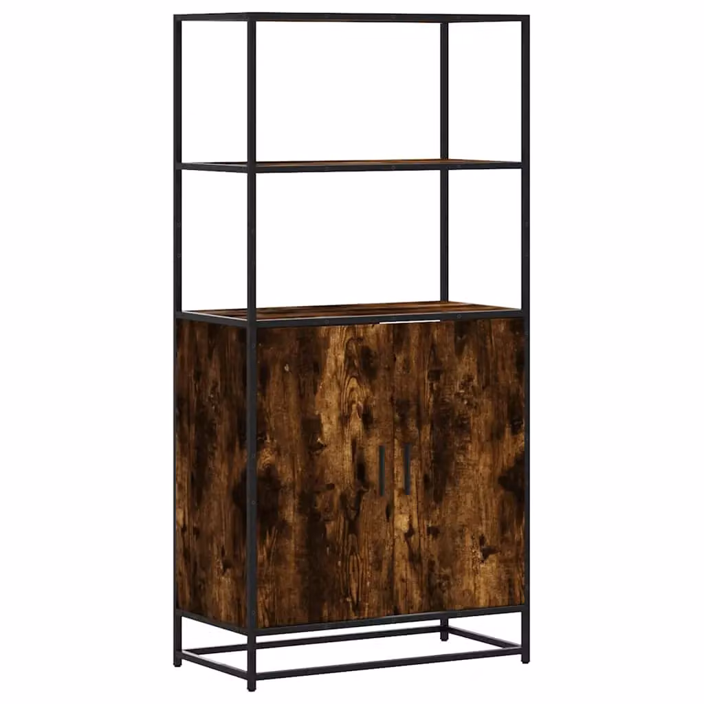 Berkfield Home Smoked Oak Highboard in Brown, W/D/H: 68 x 35 x 139 cm – 2