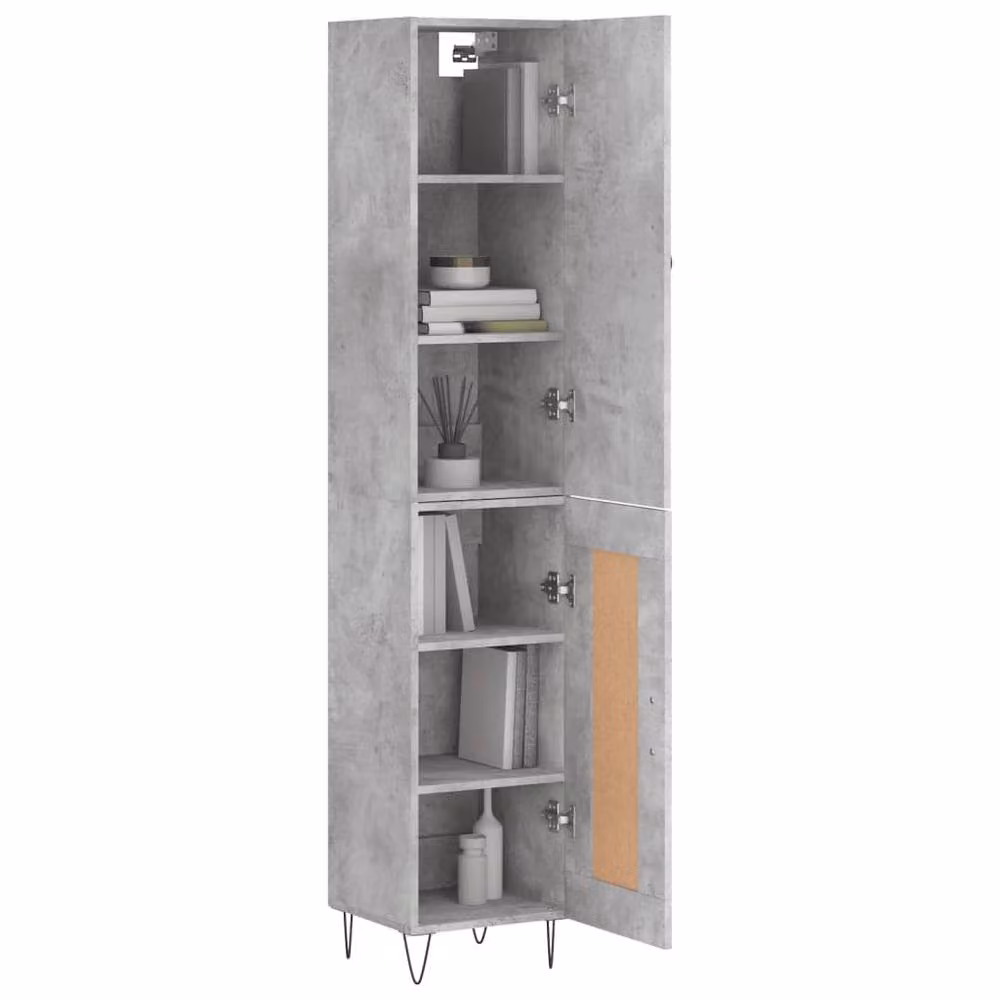 Berkfield Home Industrial Highboard in Concrete Grey, W/D/H: 34.5 x 34.0 x 180.0 cm – 2