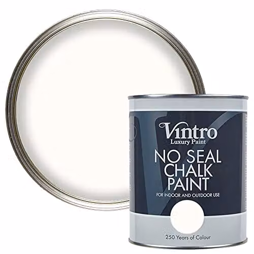 Vintro No Seal Chalk Paint in White, 1 Litre