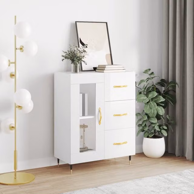 Berkfield Home High Gloss White Sideboard W/D/H: 69.5 x 34 x 90 cm – 1