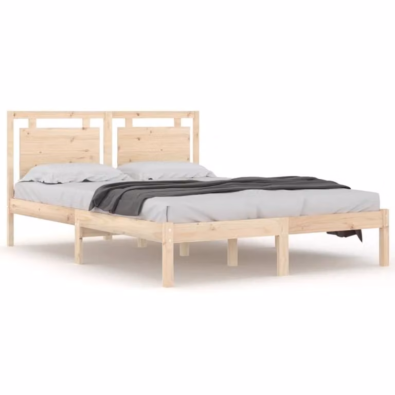 Berkfield Home Solid Wood Pine Bed Frame in Brown, W/D/H: 120 x 200 cm