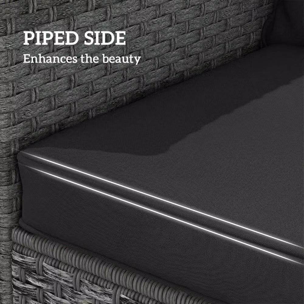 Kelvenix Black Polyester Cushion Set with Seat and Back Pad – 3