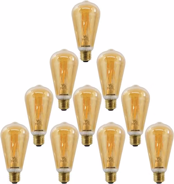 Paul Russells 7W LED Filament ST64 Vintage Bulb, E27, Warm White 2200K, Dimmable, 10 Pack