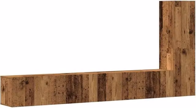 Berkfield Home 3 Piece Wall-mounted TV Cabinet Set in Brown and Multicolour Engineered Wood