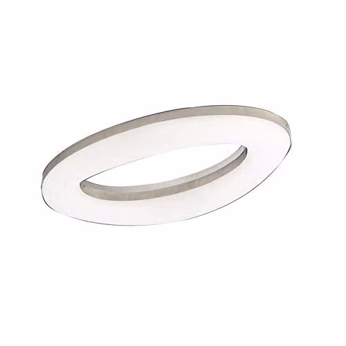 Netlighting Oakley LED Flush Ceiling Light, 40W, 3200lm, 3000K Warm White, Chrome and Grey – 1