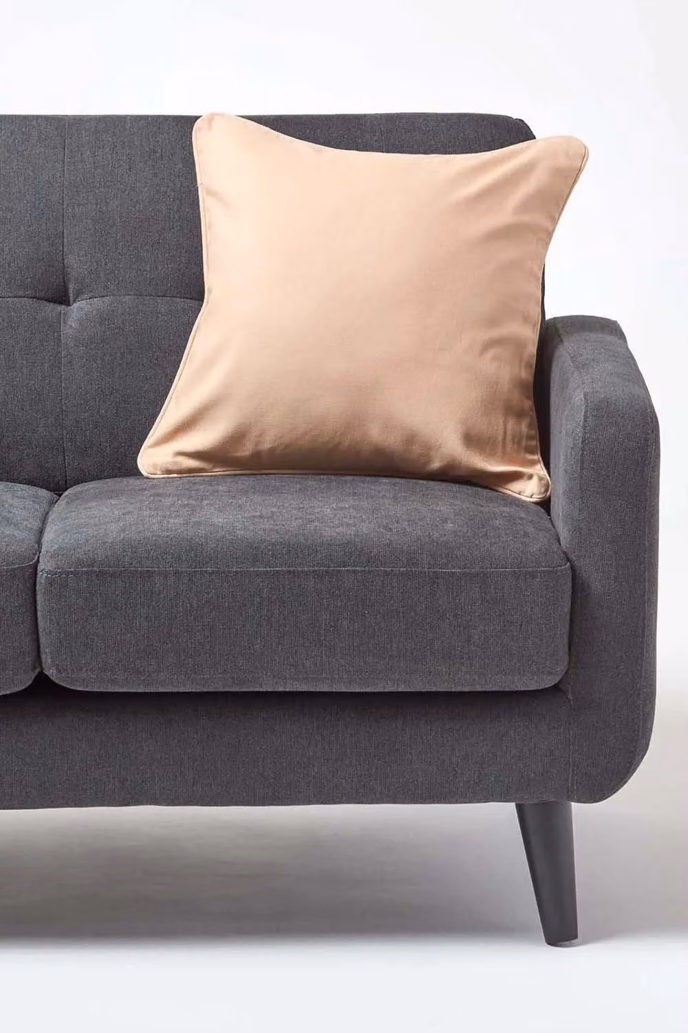 Homescapes Plain Cotton Square Cushion Cover in Beige, 45 x 45 cm – 2