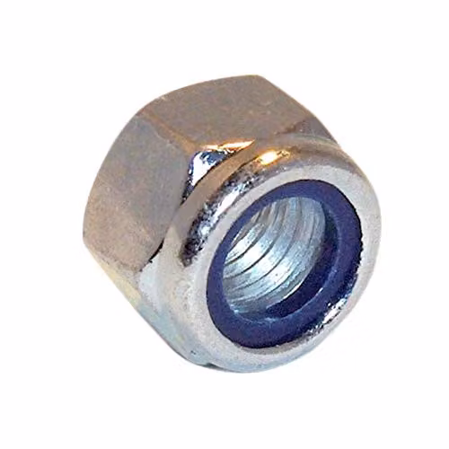 Forgefix Silver Galvanised Steel Self-Locking Hexagon Nylon Insert Nut M5, 100 Pack