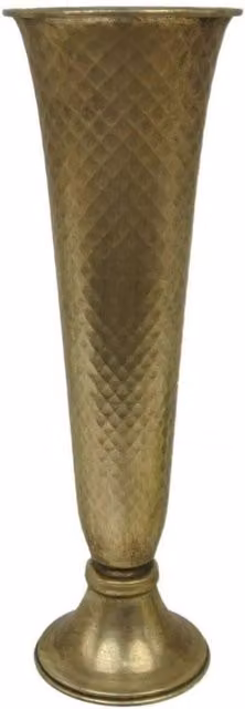 KDMD Antique Gold Geometric Metal Table Centre Vase – 1