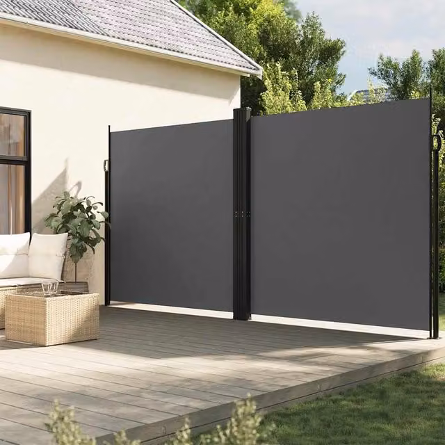 Berkfield Home Retractable Side Awning in Anthracite, W/H: 1000 x 200 cm