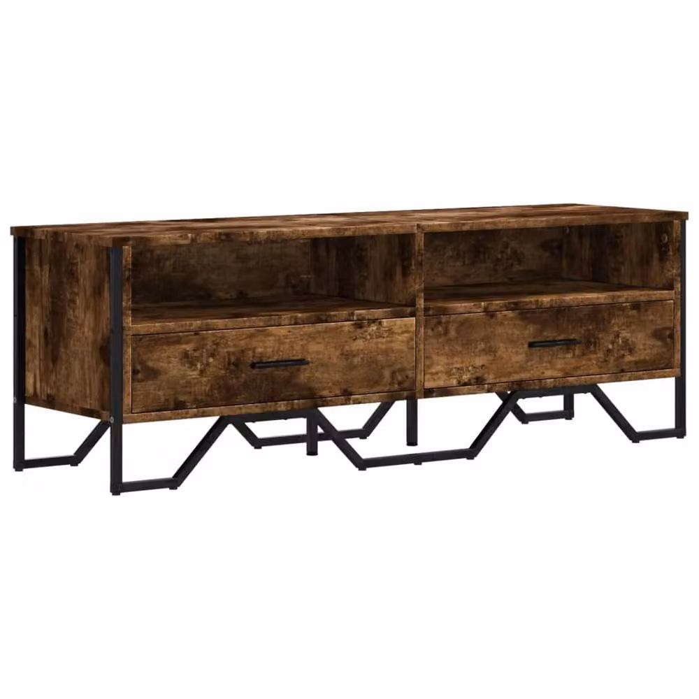 Berkfield Home Smoked Oak TV Cabinet in Brown, W/D/H: 122 x 34 x 41 cm – 3