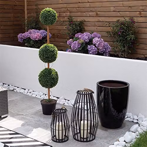 Bestfor Artificial Round Topiary Ball Tree, Green, Height: 120 cm – 4