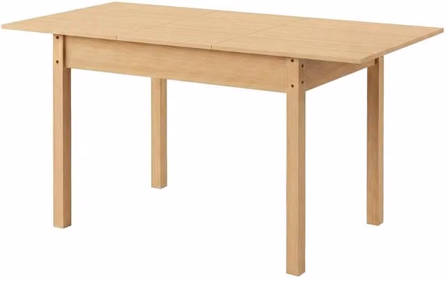 VOGREX Extendable Oak Rectangular Dining Table in Beige – 1