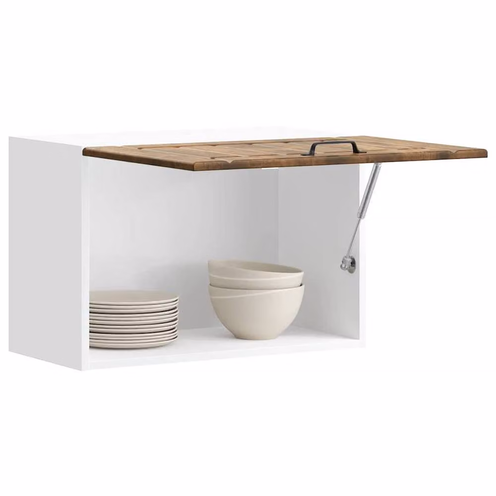 Berkfield Home Lucca Wall Mounted Kitchen Cabinet with Glass Doors in Smoked Oak Brown – 2