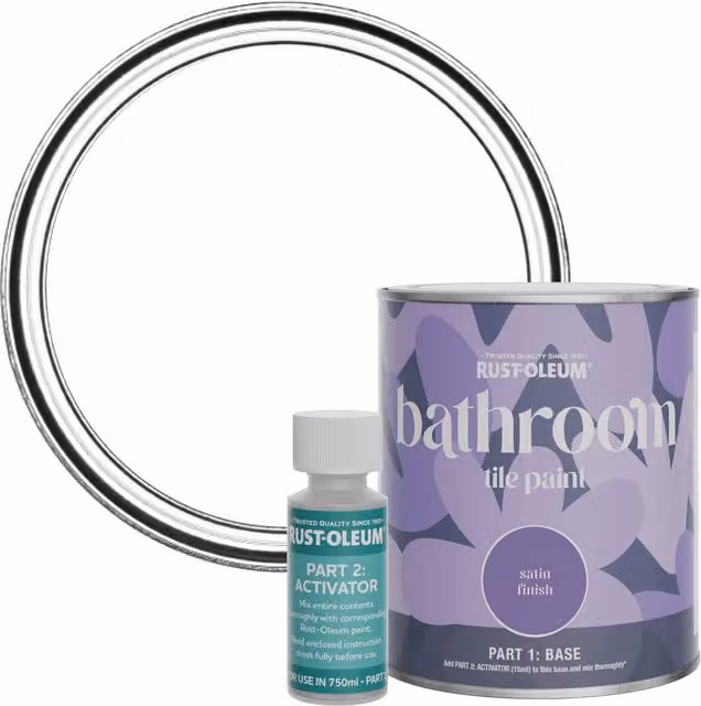 Rust-Oleum Bathroom Tile Paint in Satin Finish, Chalk White, 0.75 l