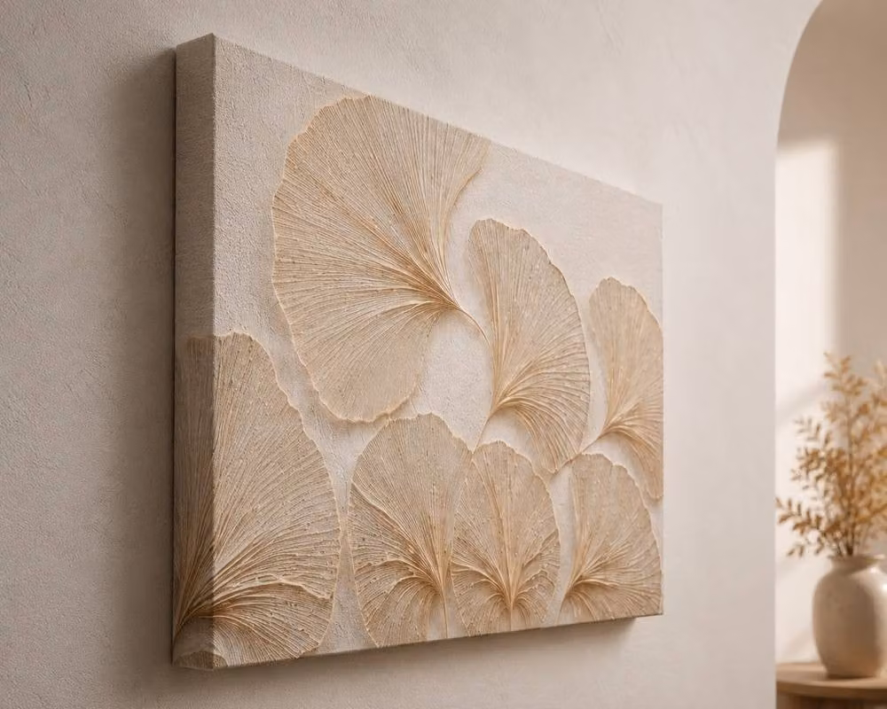 Mafett Timeless Bloom Minimalist Floral Canvas Wall Art Print in Beige – 2