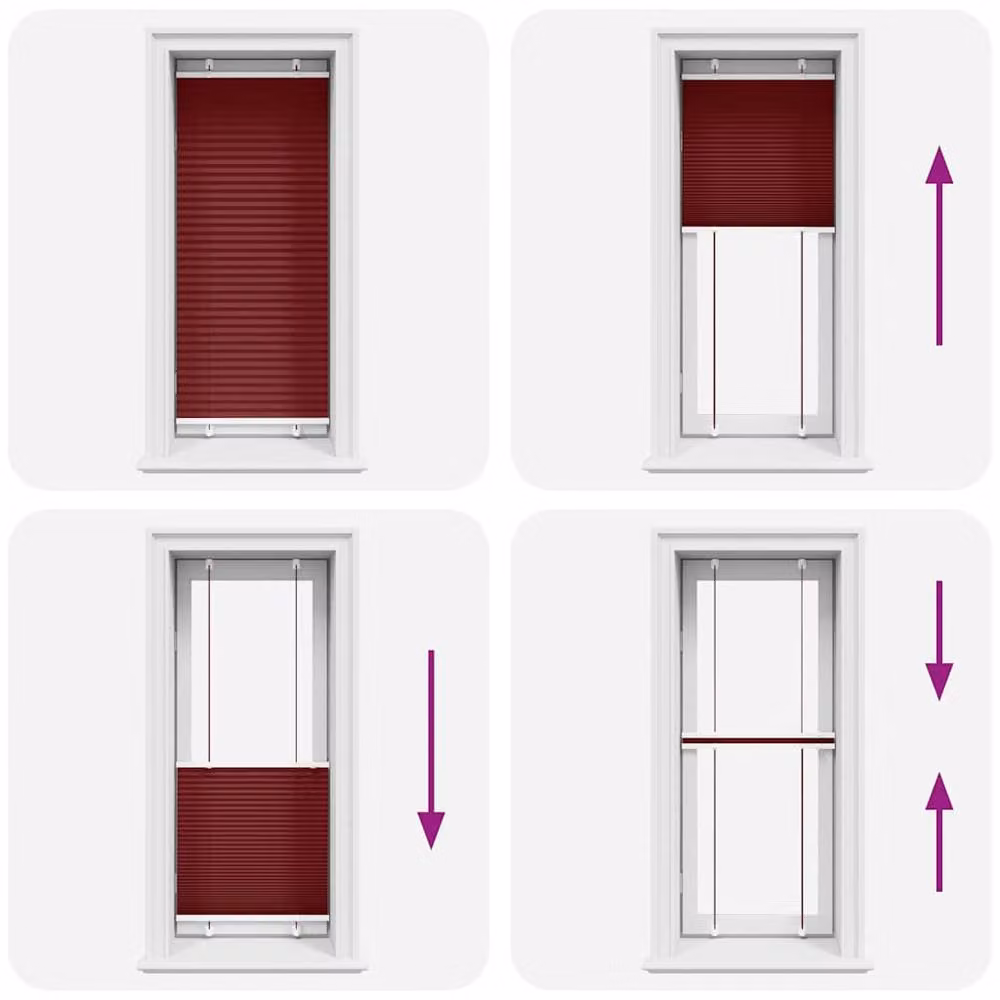 Berkfield Home Single Pleat Polyester Blind in Red, W: 55 cm, H: 100 cm – 4