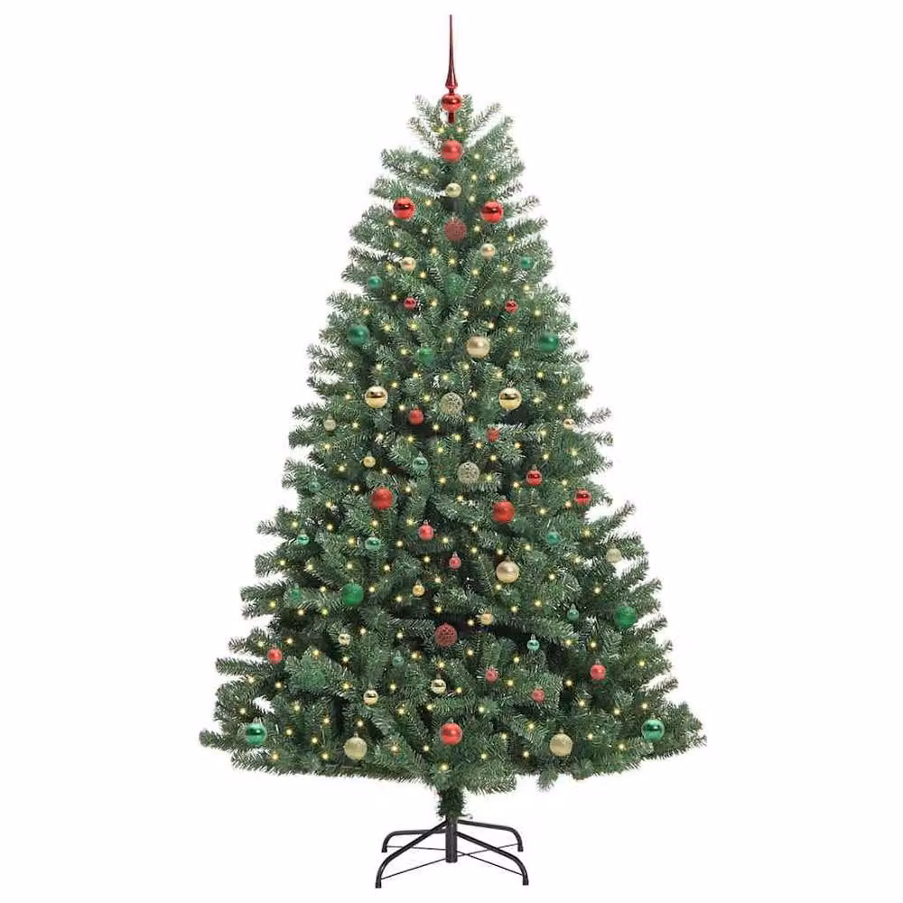 Berkfield Home Green Artificial Hinged Christmas Tree, Height: 300 cm – 3
