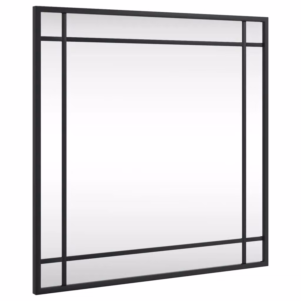 Berkfield Home Minimalist Square Wall Mirror in Black, W/H: 50 x 50 cm – 2