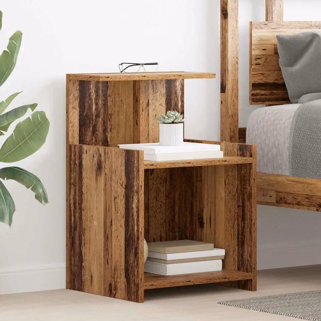 Berkfield Home Bed Cabinet in Brown Old Wood, W/D/H: 40 x 35 x 60 cm – 3