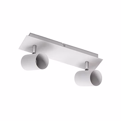 CGC Lighting Modern White Double GU10 LED Ceiling Spotlight Bar Light with Two Adjustable Heads – 2