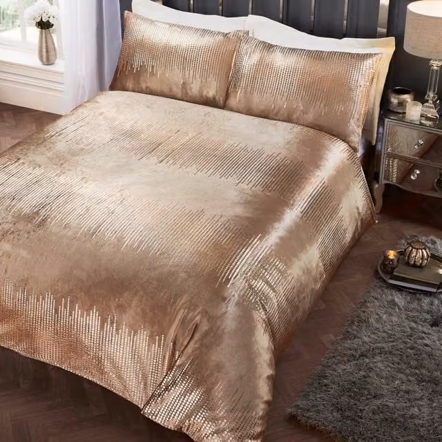 Rapport Home Tiffany Gold Velvet Duvet Cover, 180 x 200 cm