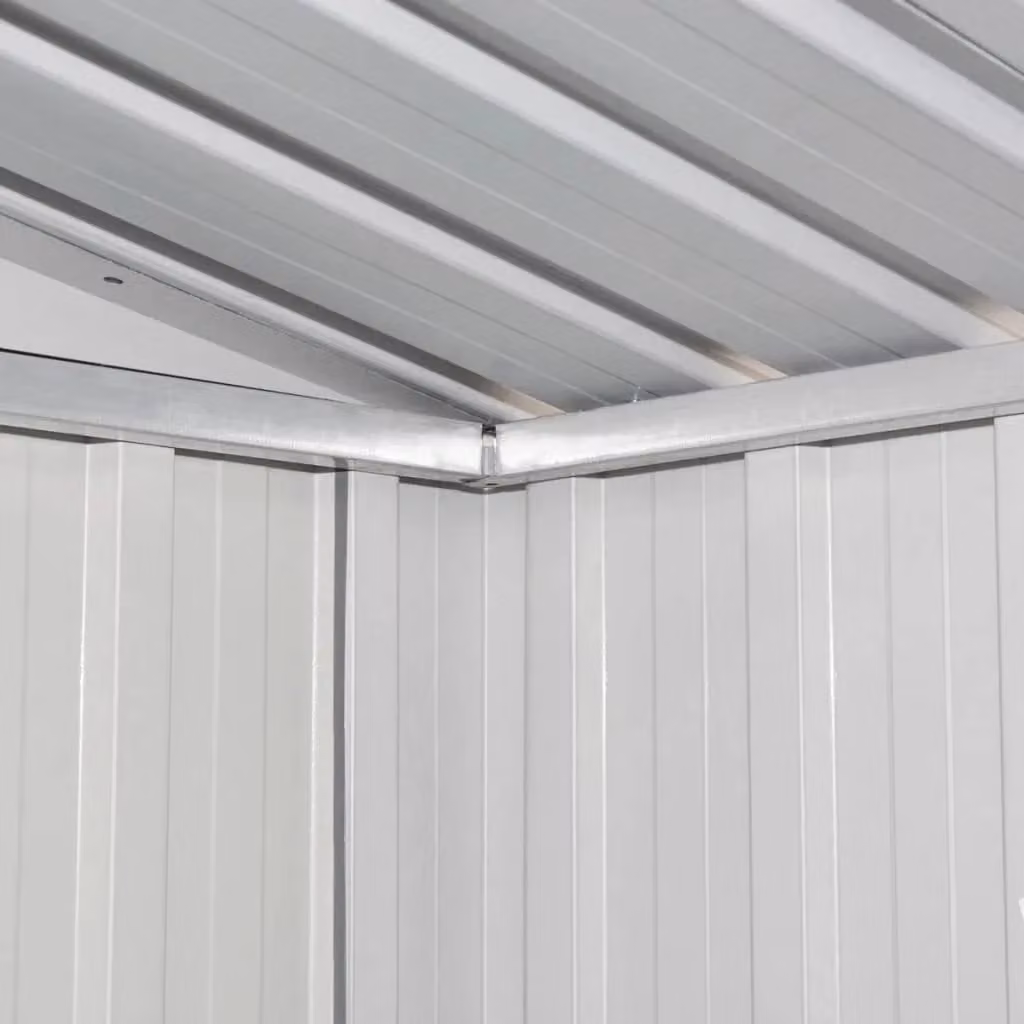 Berkfield Home Grey Galvanised Steel Garden Shed with Sliding Doors and Side Vent – 2