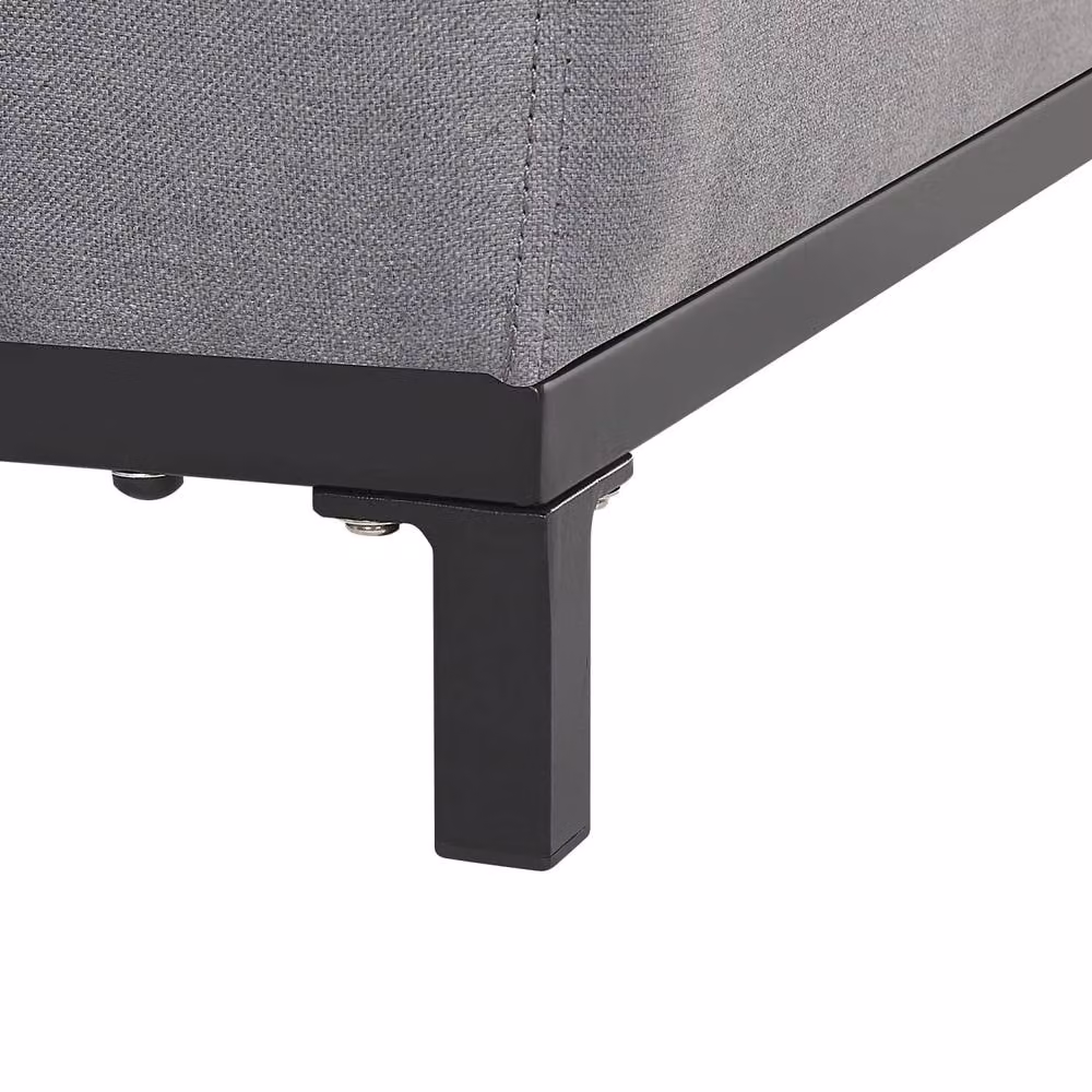 Wyld and Coco Grey Water-Resistant Ottoman with Black Aluminium Legs – 5
