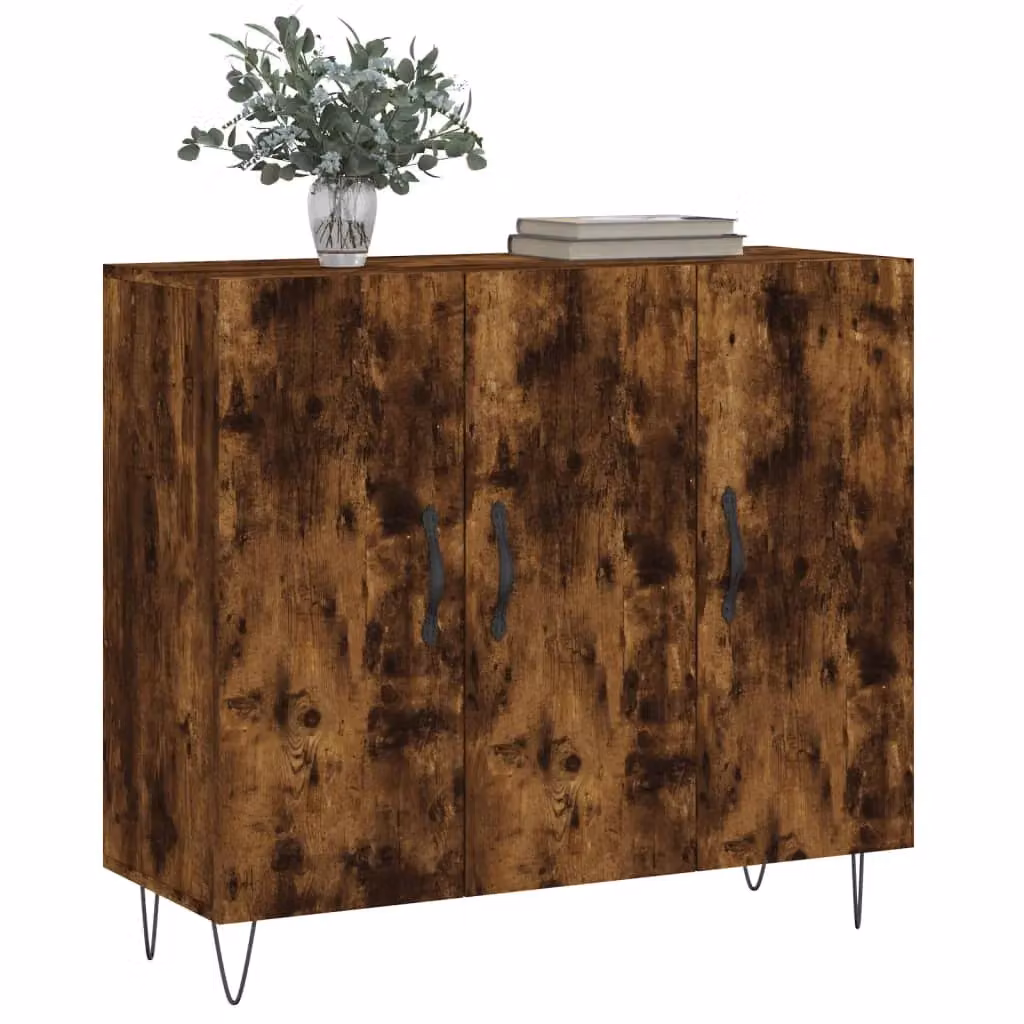 Berkfield Home Smoked Oak Sideboard in Brown, W/D/H: 90 x 34 x 80 cm – 3