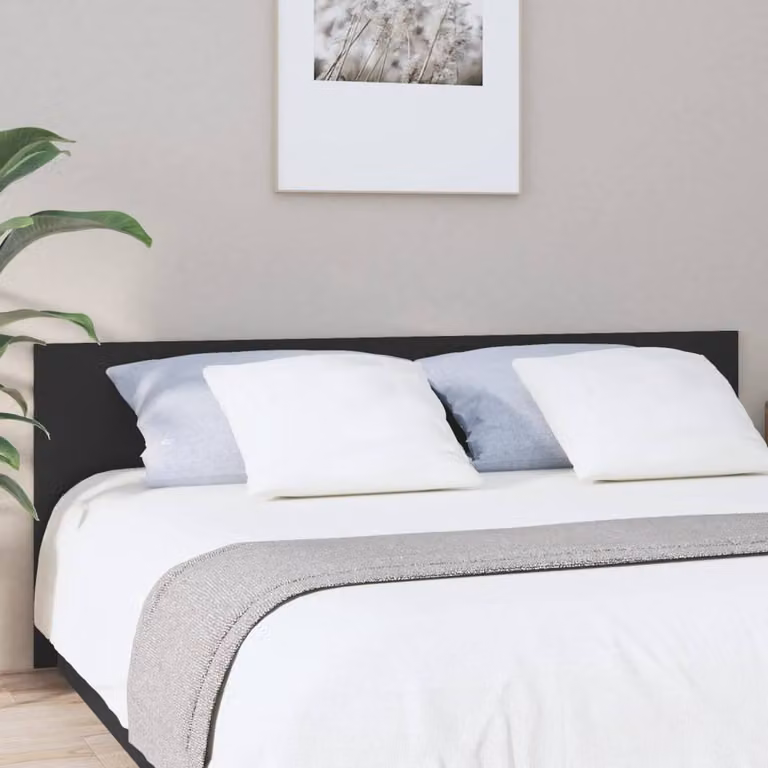 Berkfield Home Stylish Bed Headboard in Black, W/D/H: 200 x 1.5 x 80 cm
