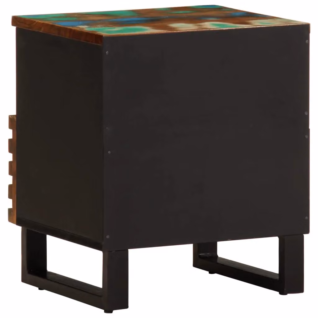 Berkfield Home Set of 2 Reclaimed Solid Wood Bedside Cabinets in Brown, W/D/H: 40 x 33 x 46 cm – 5