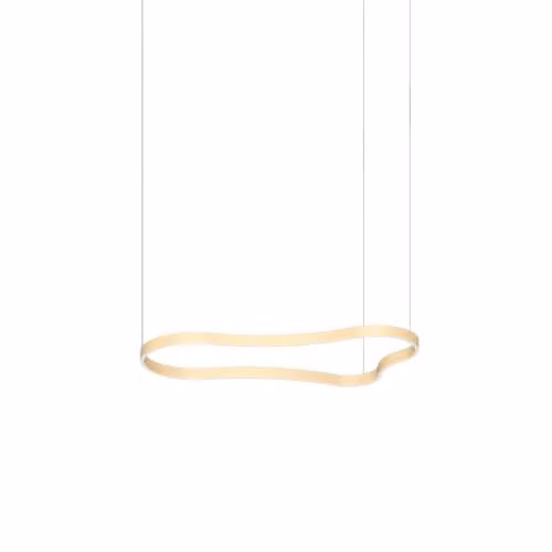 Netlighting Waves 125cm Integrated LED Suspended Pendant Ceiling Light in Gold with 3000K Warm White Light – 1