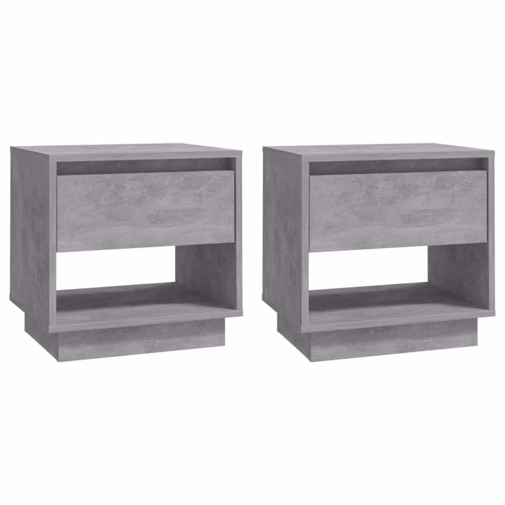 Berkfield Home Classic Bedside Cabinets, 2 Piece Set, Concrete Grey, W: 45 cm, D: 34 cm, H: 44 cm – 2