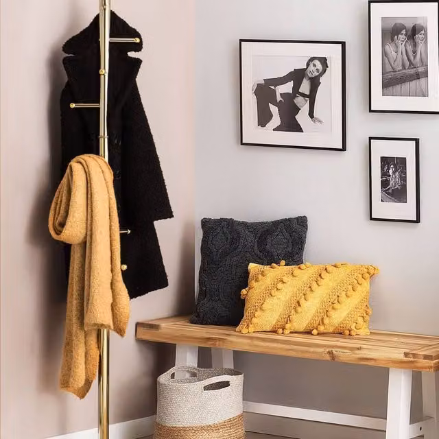 Wyld and Coco Apex Gold Steel Clothes Rail Hallway Stand, H 174 x W 30 x D 30 cm – 1