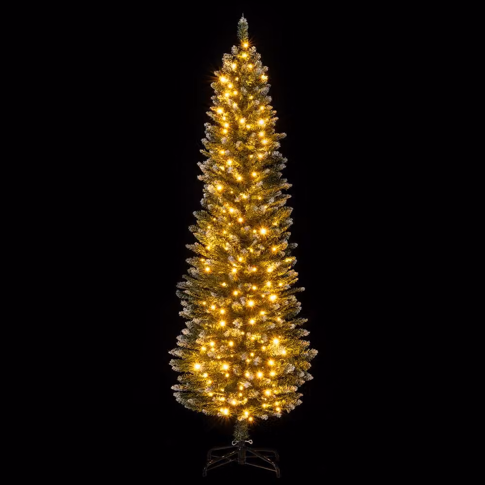 Costway 6 FT Pre-lit Artificial Christmas Tree with Switchable LED in Green – 6