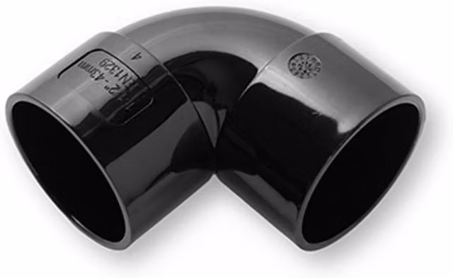 Primaplumb 40mm 90 Degree Knuckle Bend in Black/Grey (PRIMPWE9040B)