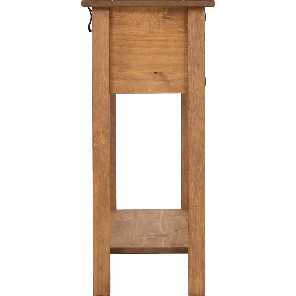 Seconique Corona Essentials 2 Drawer Rustic Pine Console Table in Natural Wood – 3