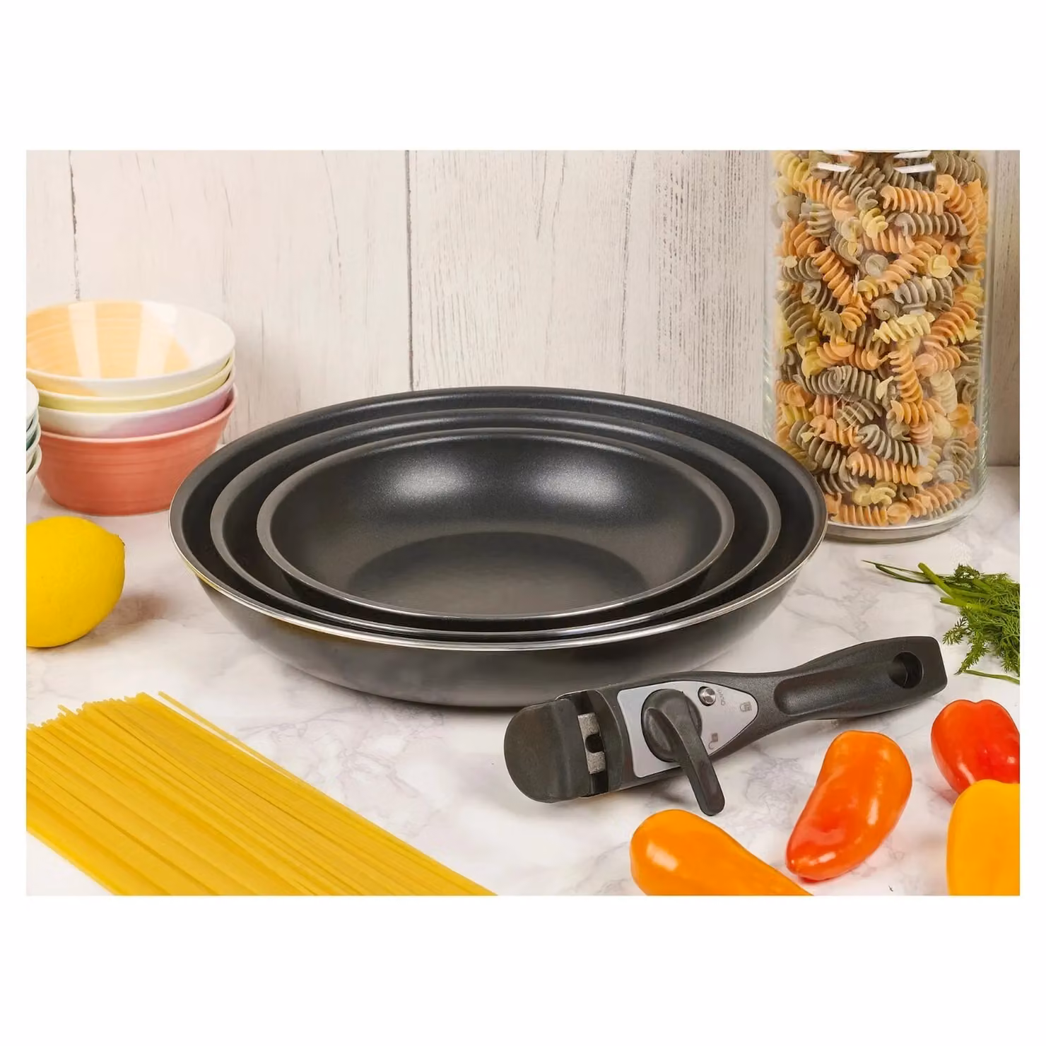 EONLION 4-Piece Black Ceramic Induction Frying Pan Cookware Set – 2