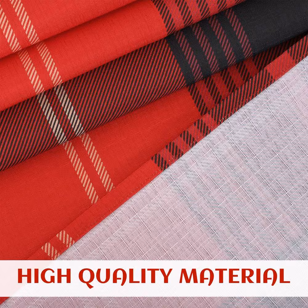 London Boutique Red Checked Waterproof Christmas Tablecloth, W: 137.16 cm, L: 228.6 cm – 5