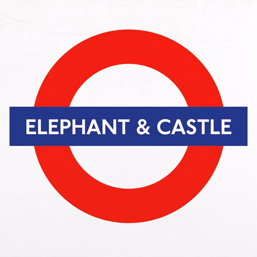 Transport for London Elephant & Castle White Wooden Hanging Wall Plaque – 2