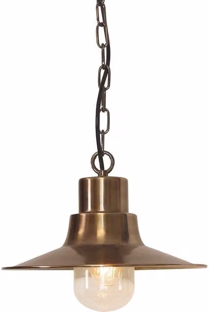 Netlighting Sheldon Brass and Glass Outdoor Ceiling Lantern in Yellow with E27 Socket and IP44 Rating – 1