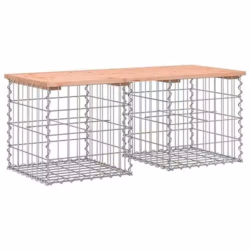 vidaXL Gabion Design Garden Bench in Solid Douglas Wood, W/D/H: 103 x 44 x 42 cm