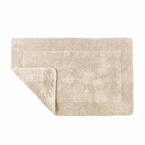 Allure Bath Fashions Heavyweight Reversible Cotton Bath Mat, Stone, W/D/H: 53 x 85 x 1 cm