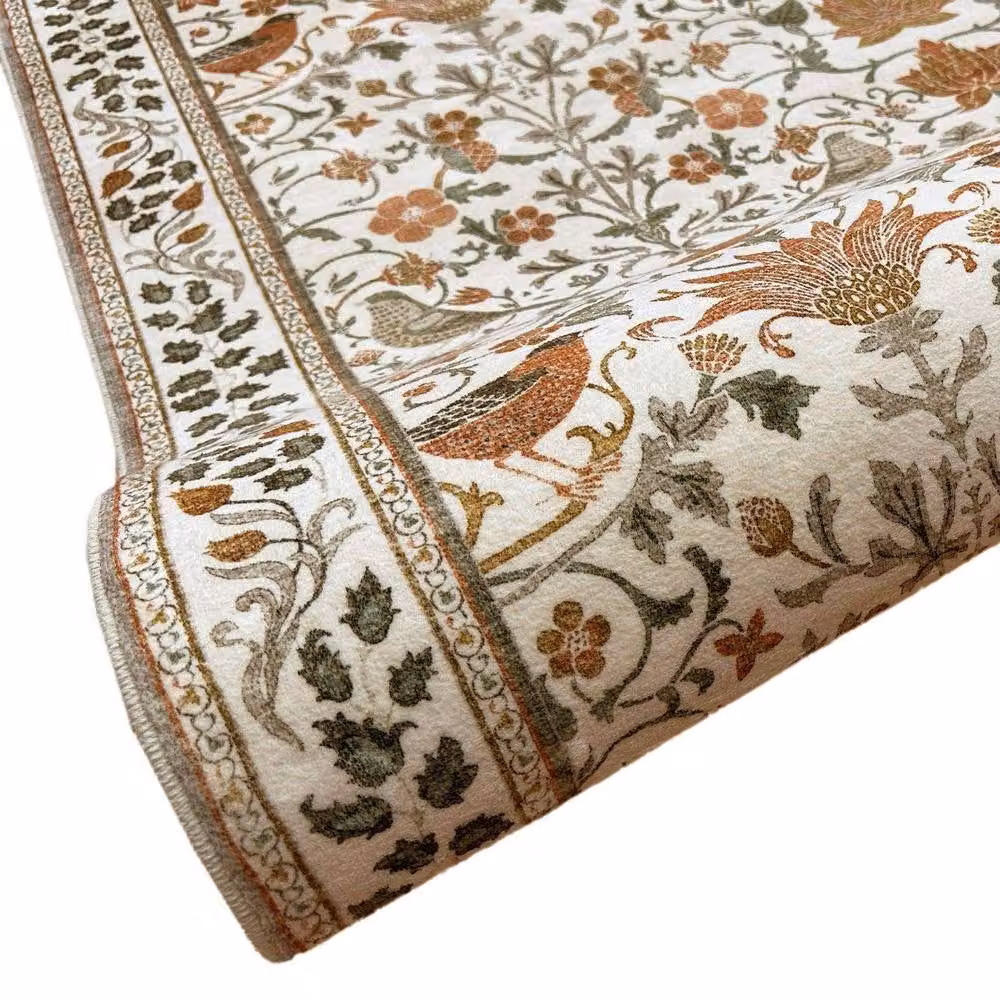 THE RUGS Secret Garden Classical Collection Beige Floral Soft Pile Rug & Runner W/H: 60 x 180 cm – 2