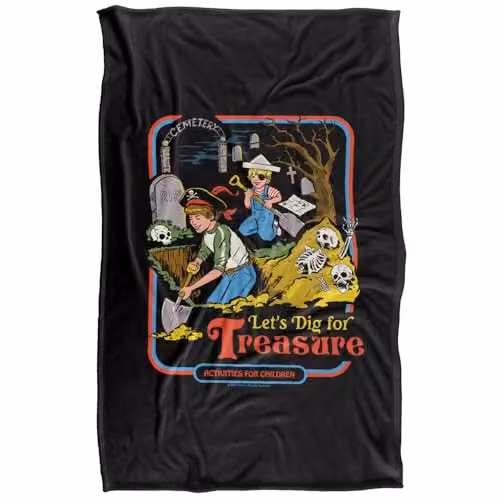 Steven Rhodes Let's Dig For Treasure Multicolour Super Soft Fleece Throw Blanket W/D/H: 91 x 147 cm – 5