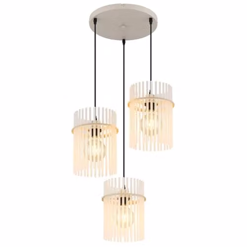 Netlighting Gorley Cluster Pendant Light in Beige with Sand Glass Rods, Height-Adjustable, W/D/H: 47 x 47 x 140 cm