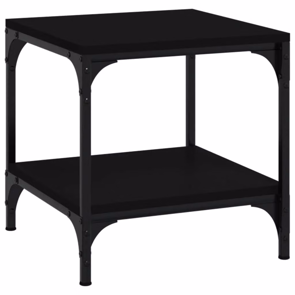 Berkfield Home Set of 2 Black Industrial Side Tables, W/D/H: 40 x 40 x 40 cm – 4