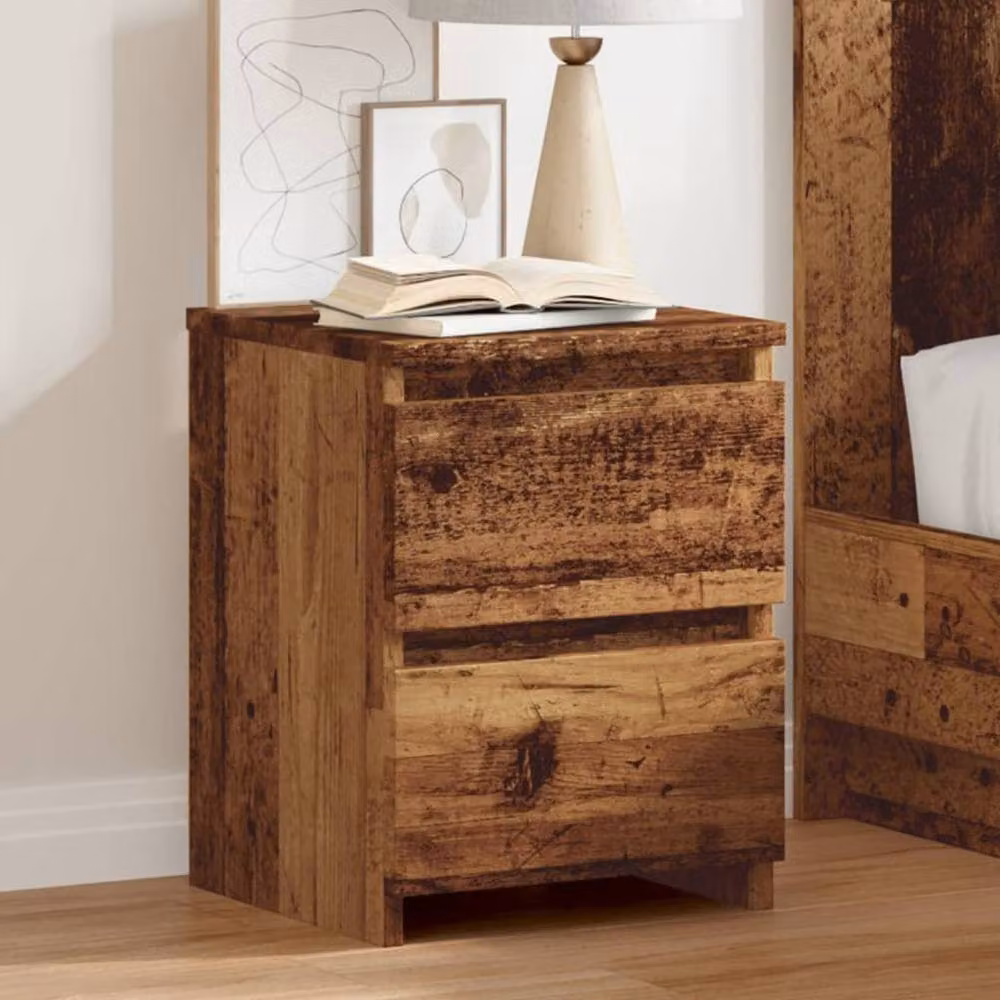 Berkfield Home Bedside Cabinet in Brown Old Wood, W/D/H: 30 x 30 x 40 cm – 3